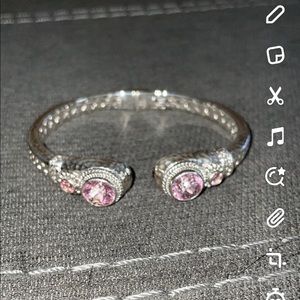 Pink Cashmere Quartz Topaz Silver Bracelet